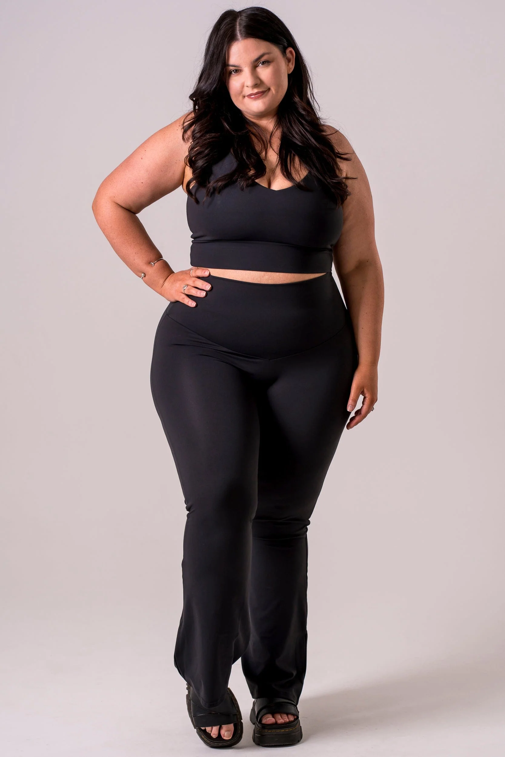 Black Luxe Pocket Bootleg Pants - Image 6