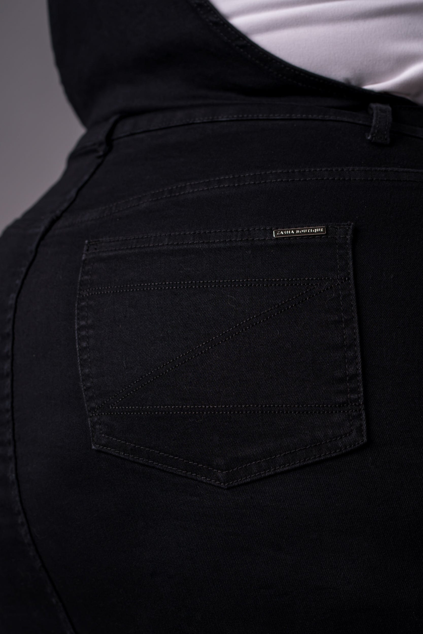 Black Denim Overall Dress - Midi - Image 3
