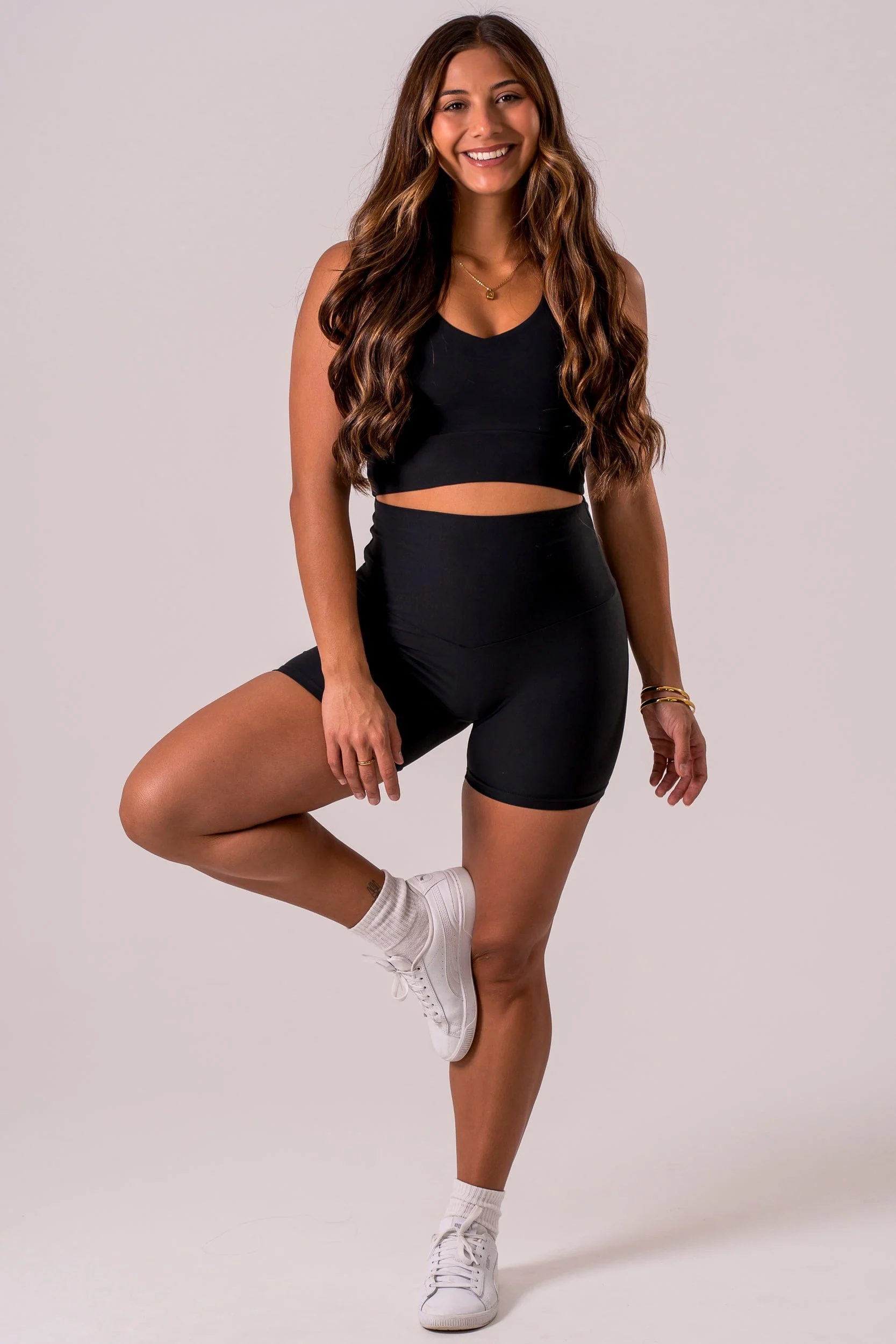 Black Dynamic High Waisted Booty Shorts - Image 3