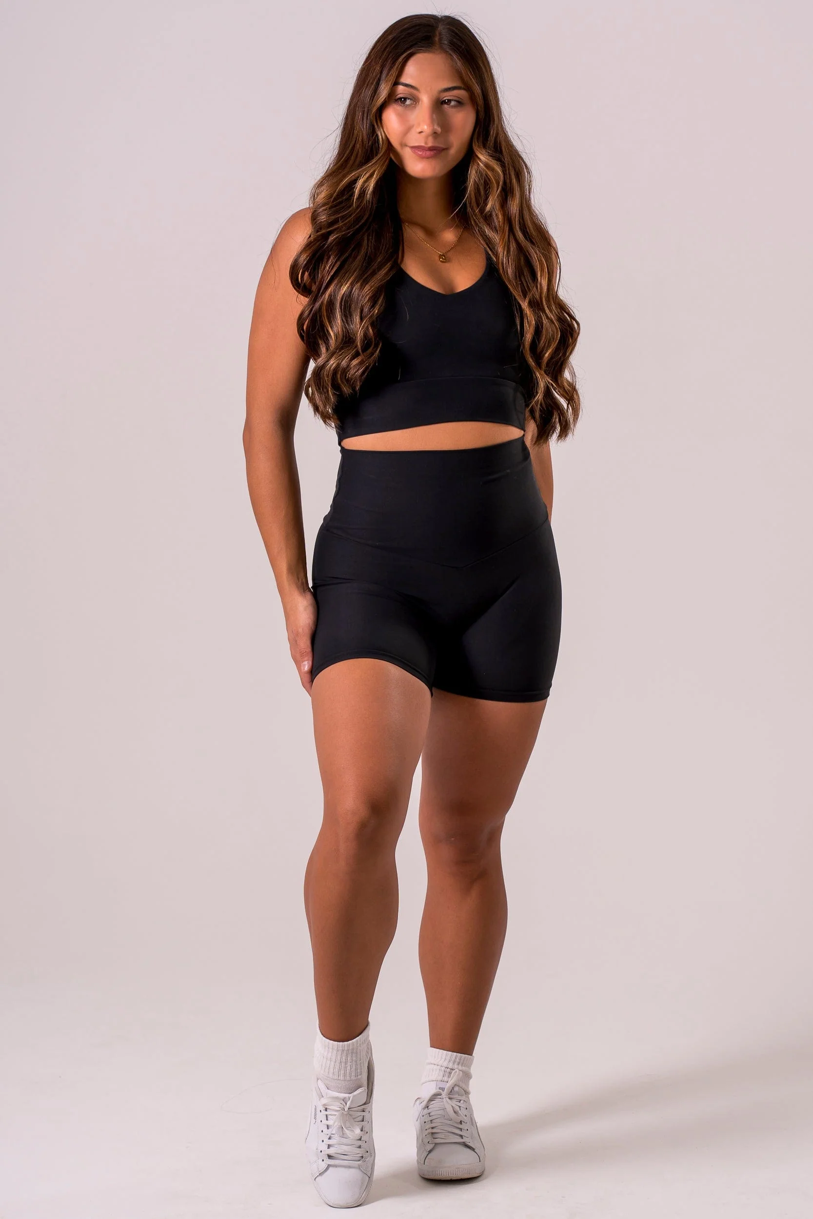 Black Dynamic High Waisted Booty Shorts - Image 6