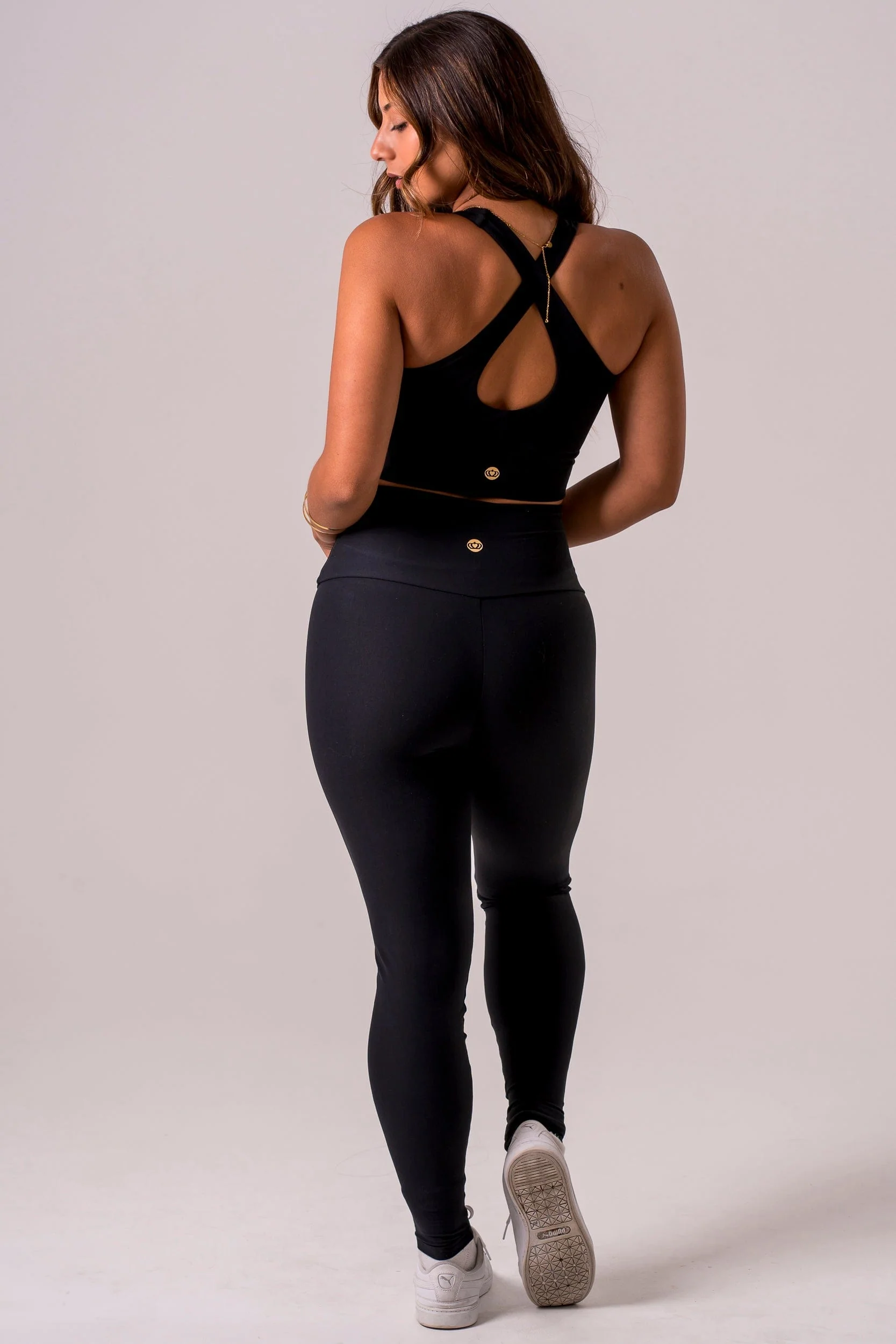 Black Dynamic High Waisted Ankle Biter Leggings - Image 5