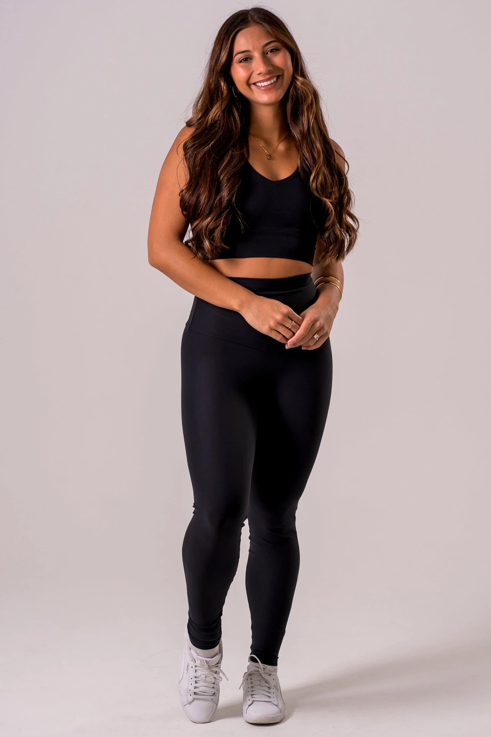 Black Dynamic High Waisted Ankle Biter Leggings - Image 6