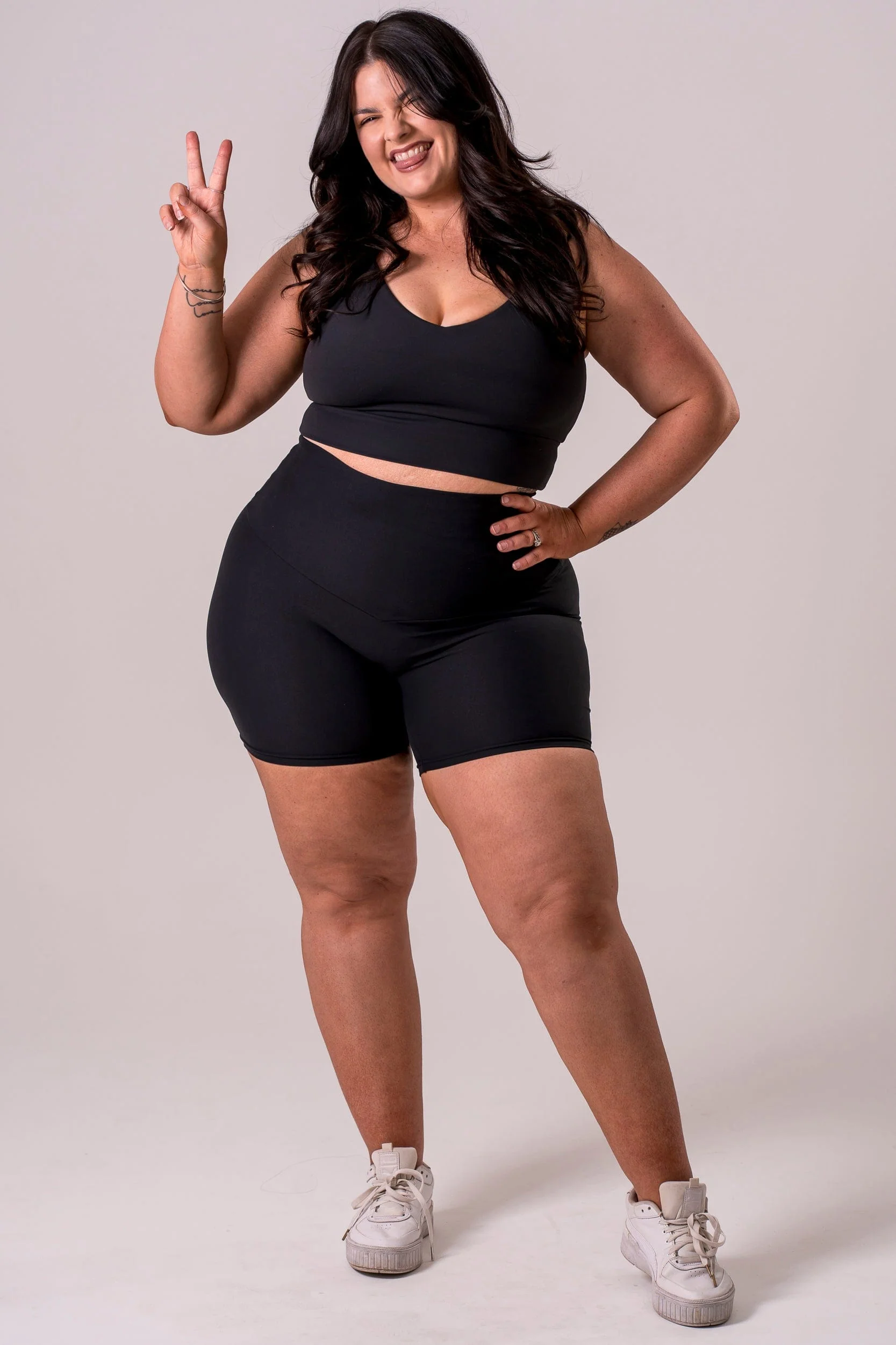 Black Dynamic High Waisted Shorties - Image 3