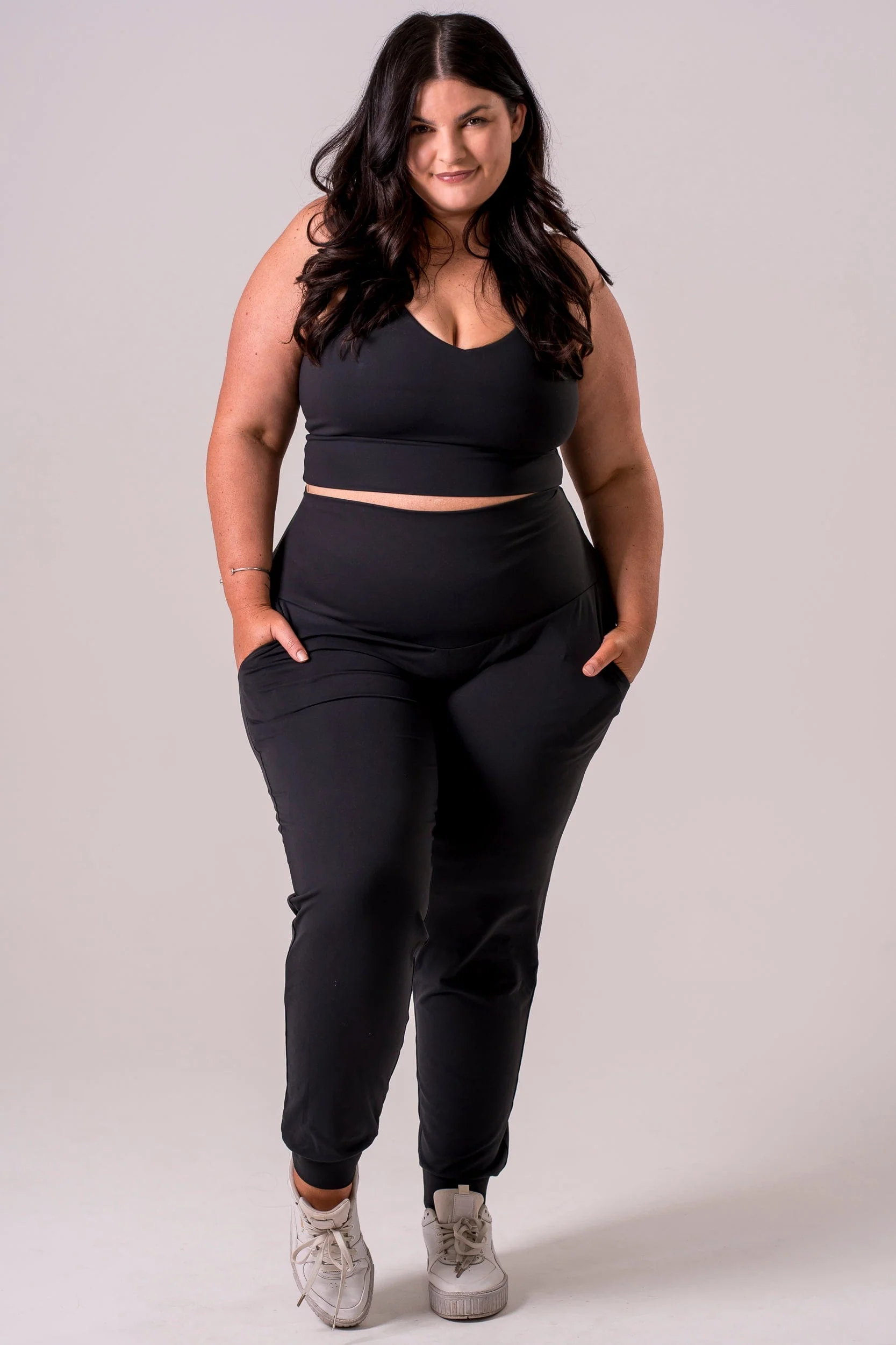 Black Luxe Long Jogger - Image 3