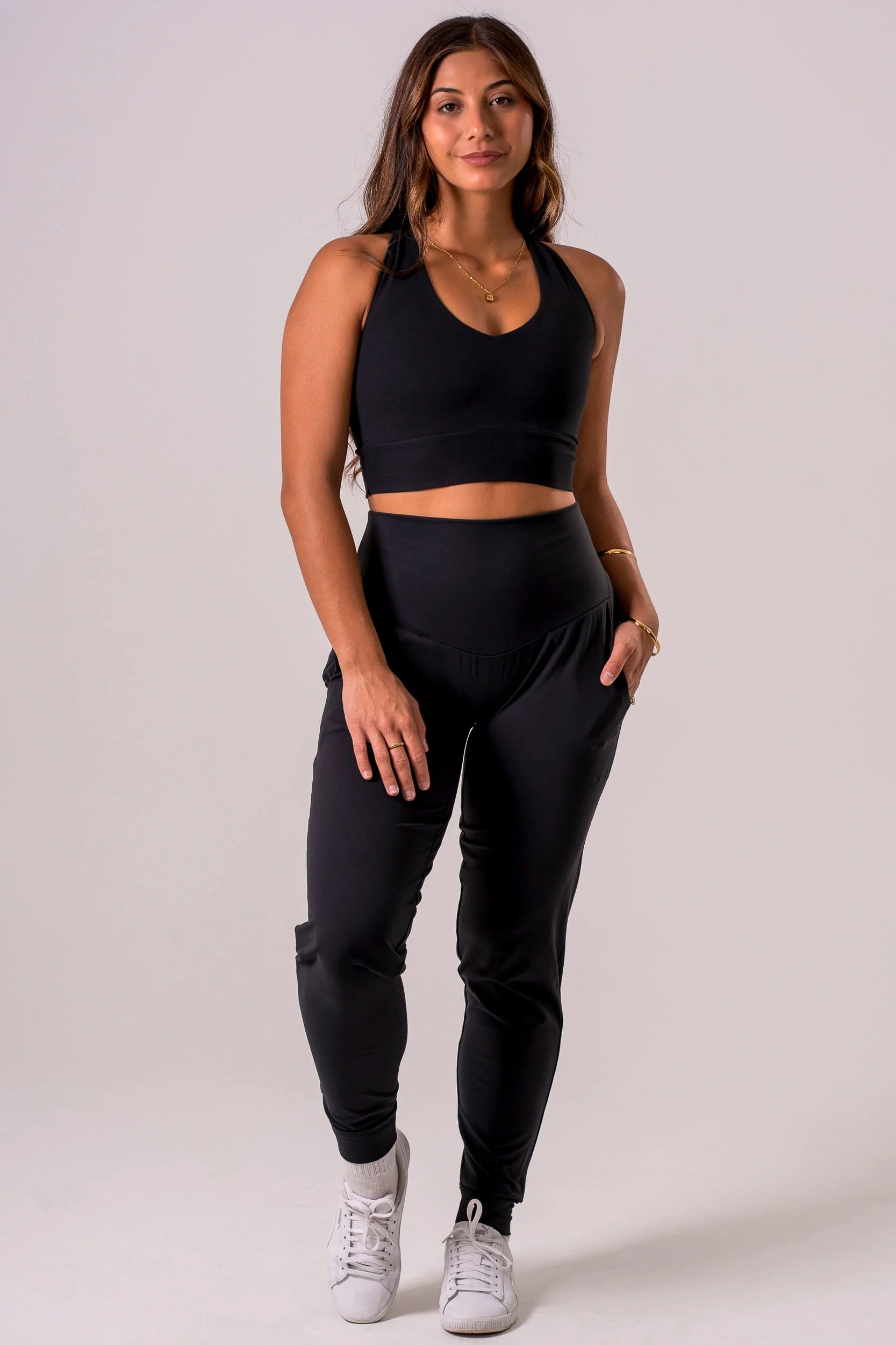 Black Luxe Long Jogger - Image 4