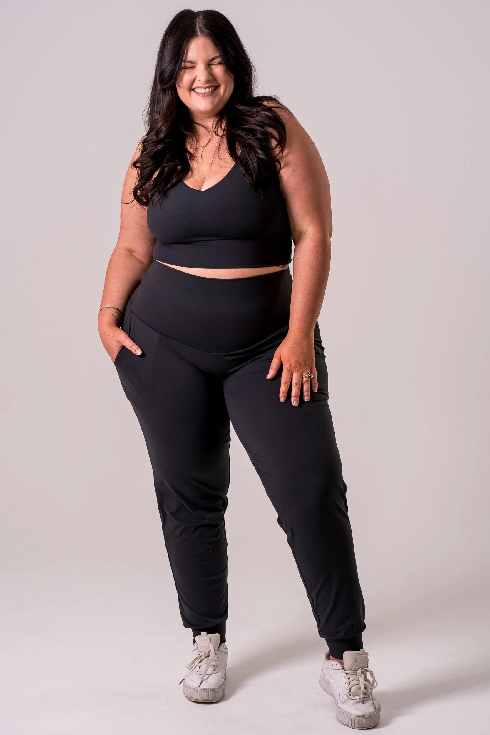 Black Luxe Long Jogger - Image 6