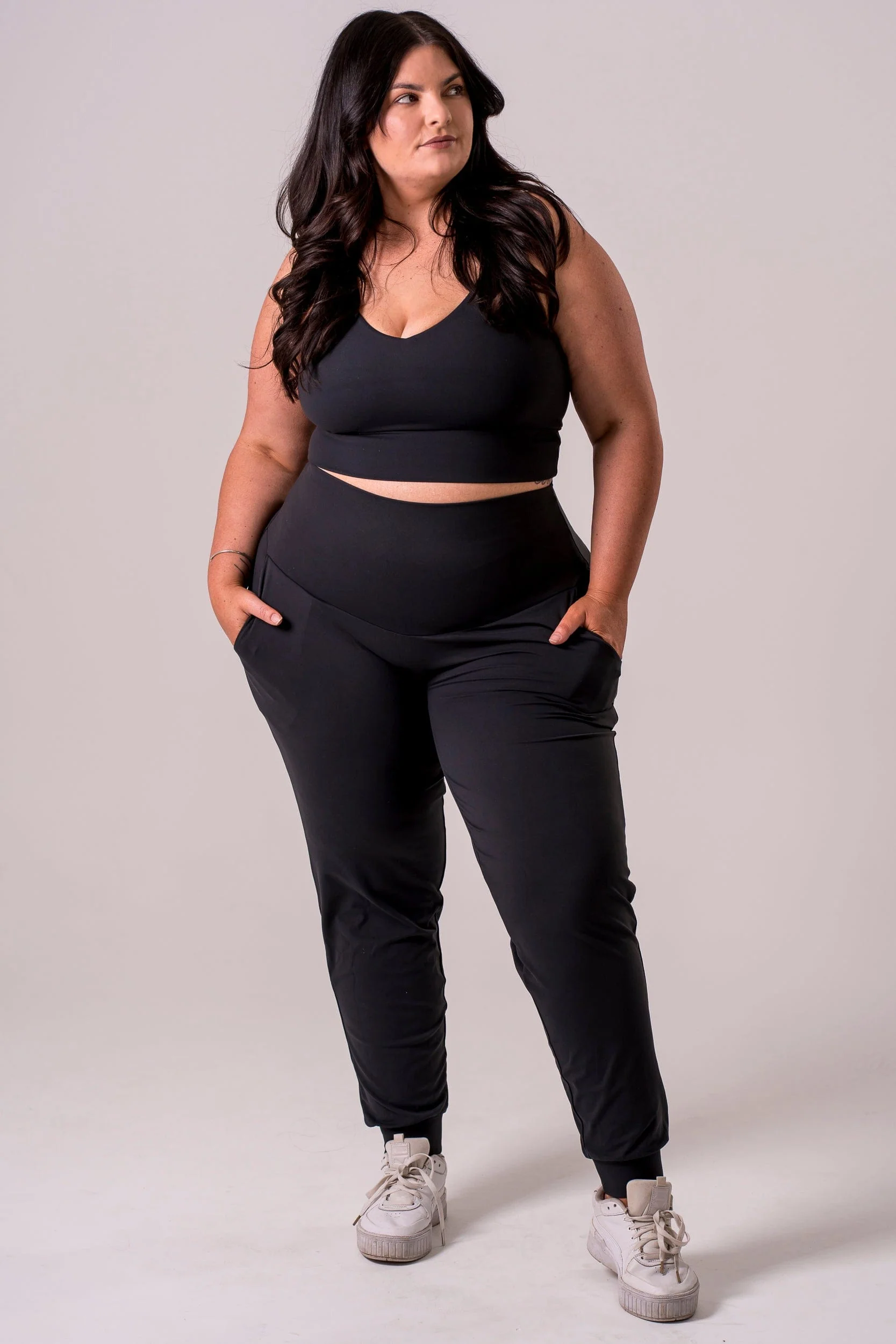 Black Luxe Long Jogger - Image 7