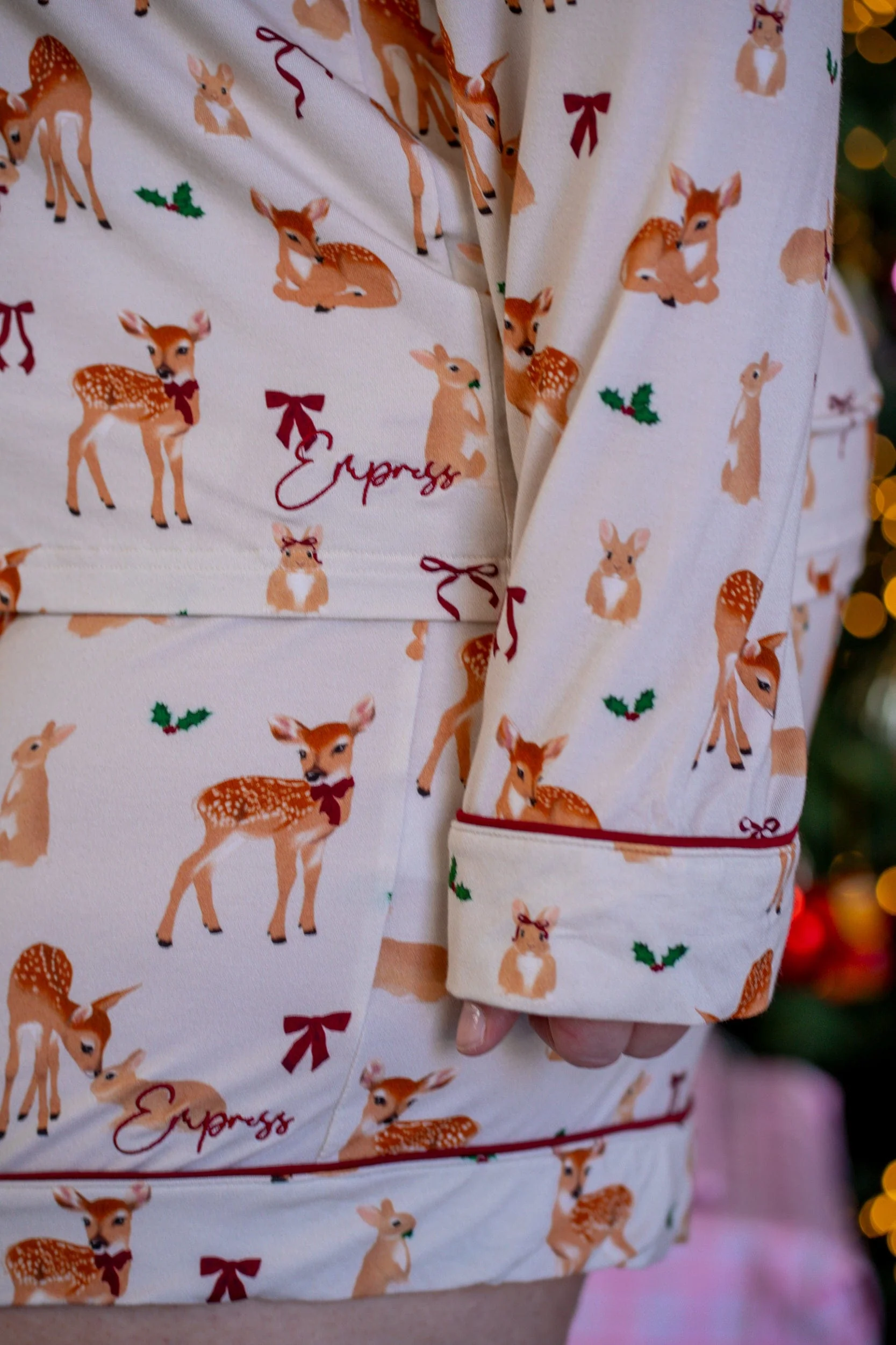 Deer Santa Bamboo Pyjama Long Sleeve Shirt - Image 4