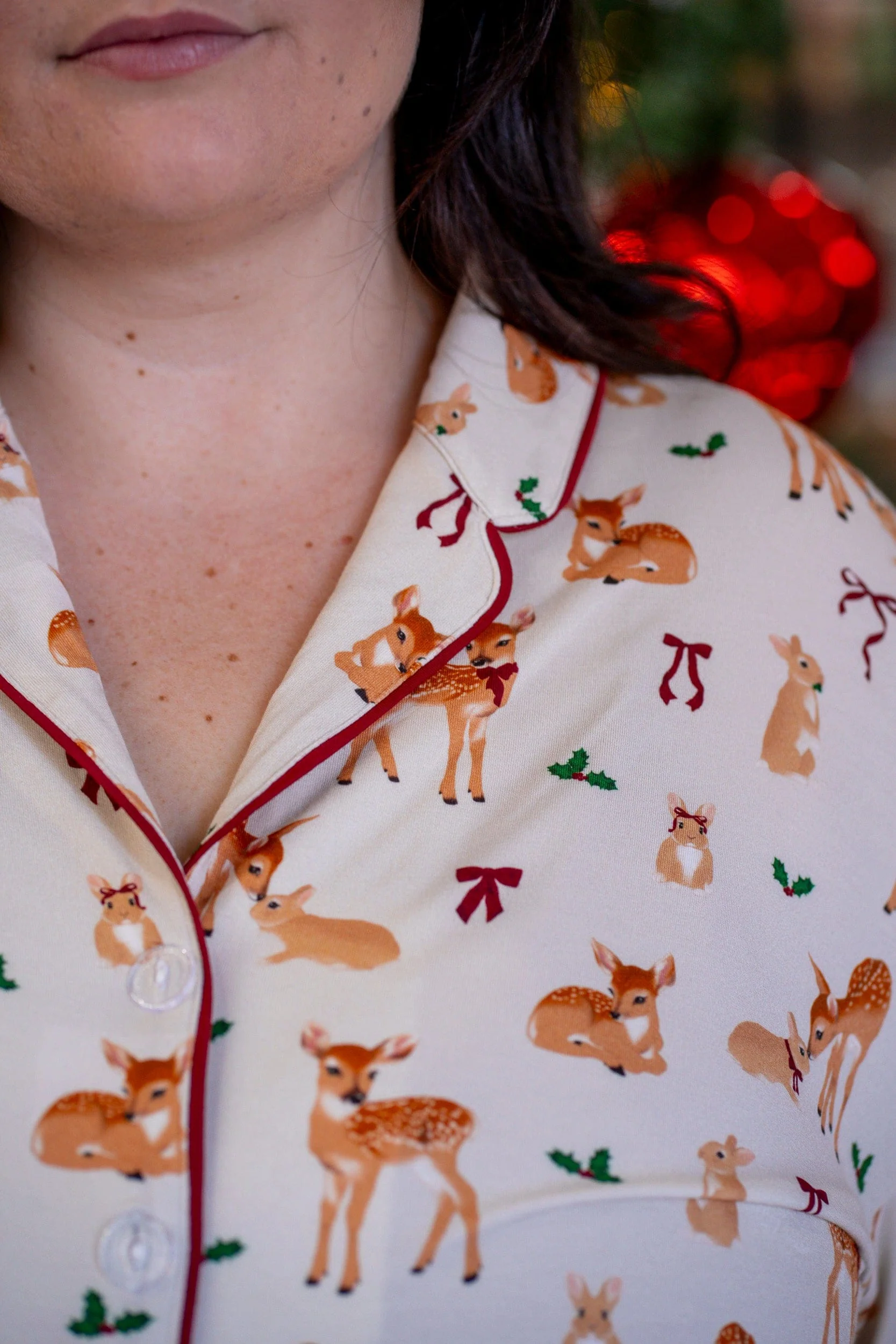 Deer Santa Bamboo Pyjama Long Sleeve Shirt - Image 5