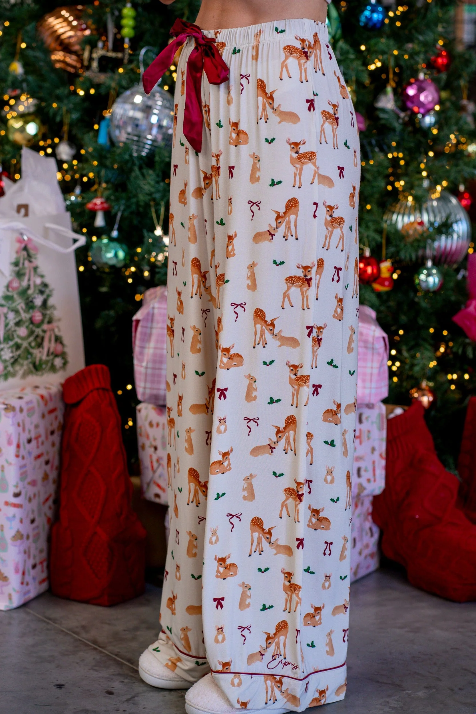 Deer Santa Bamboo Pyjama Pants - Image 2
