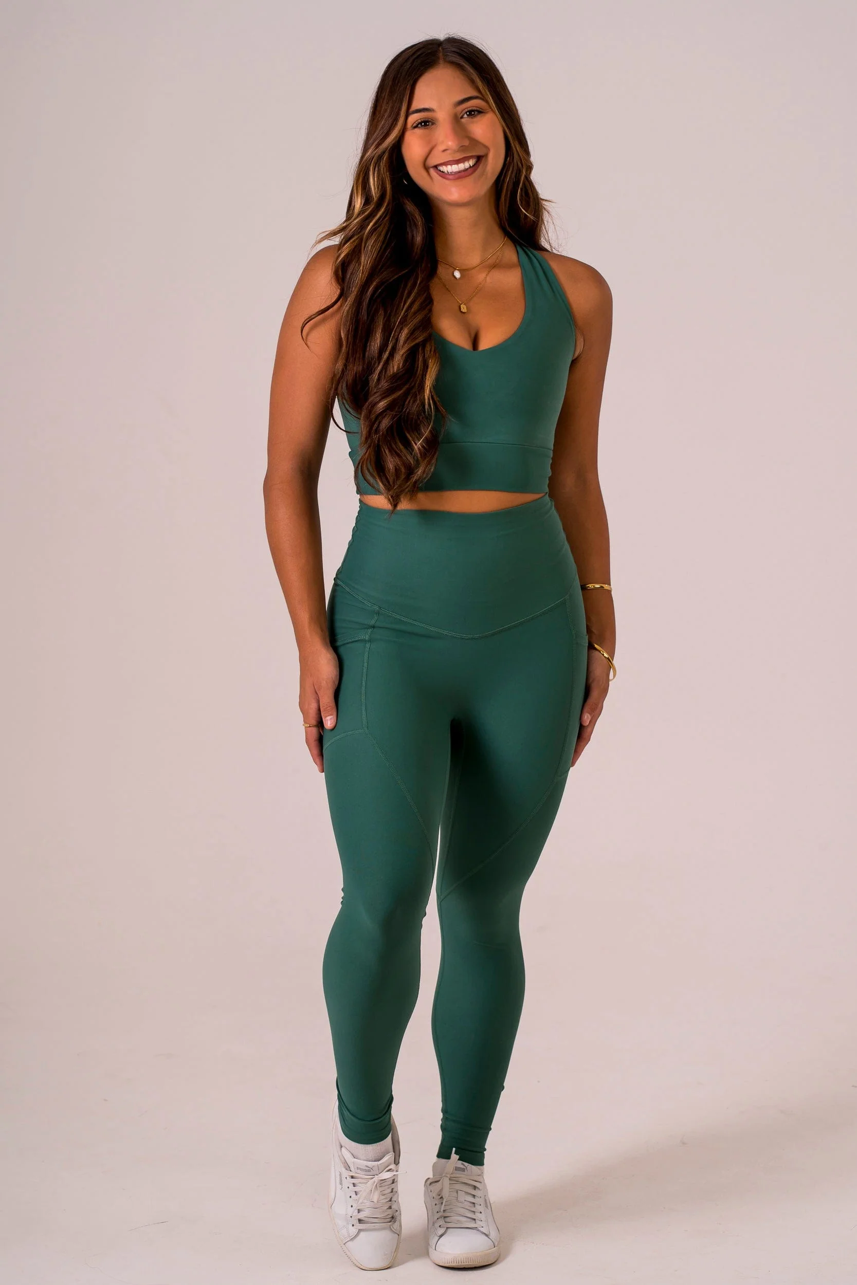 Forest Dynamic High Waisted Pocket Shaper Ankle Biter Leggings - Image 3