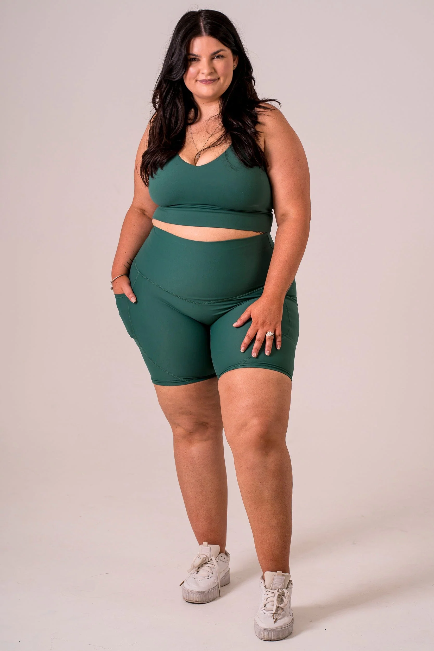 Forest Dynamic High Waisted Pocket Shaper Booty Shorts - Image 3