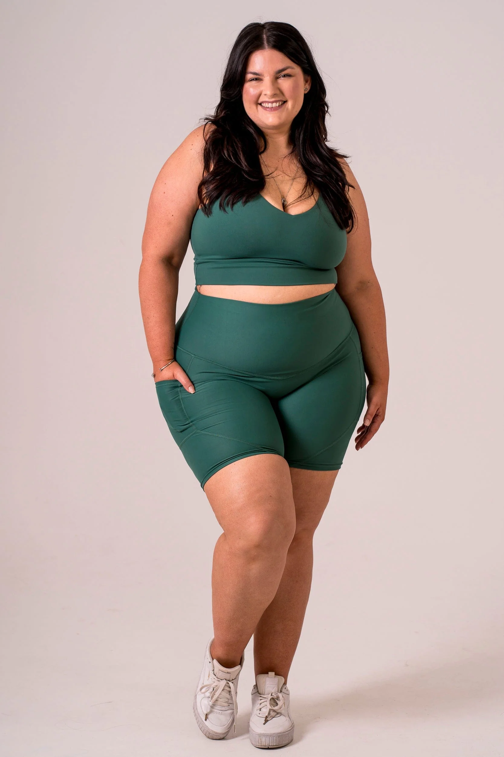 Forest Dynamic High Waisted Pocket Shaper Booty Shorts - Image 4