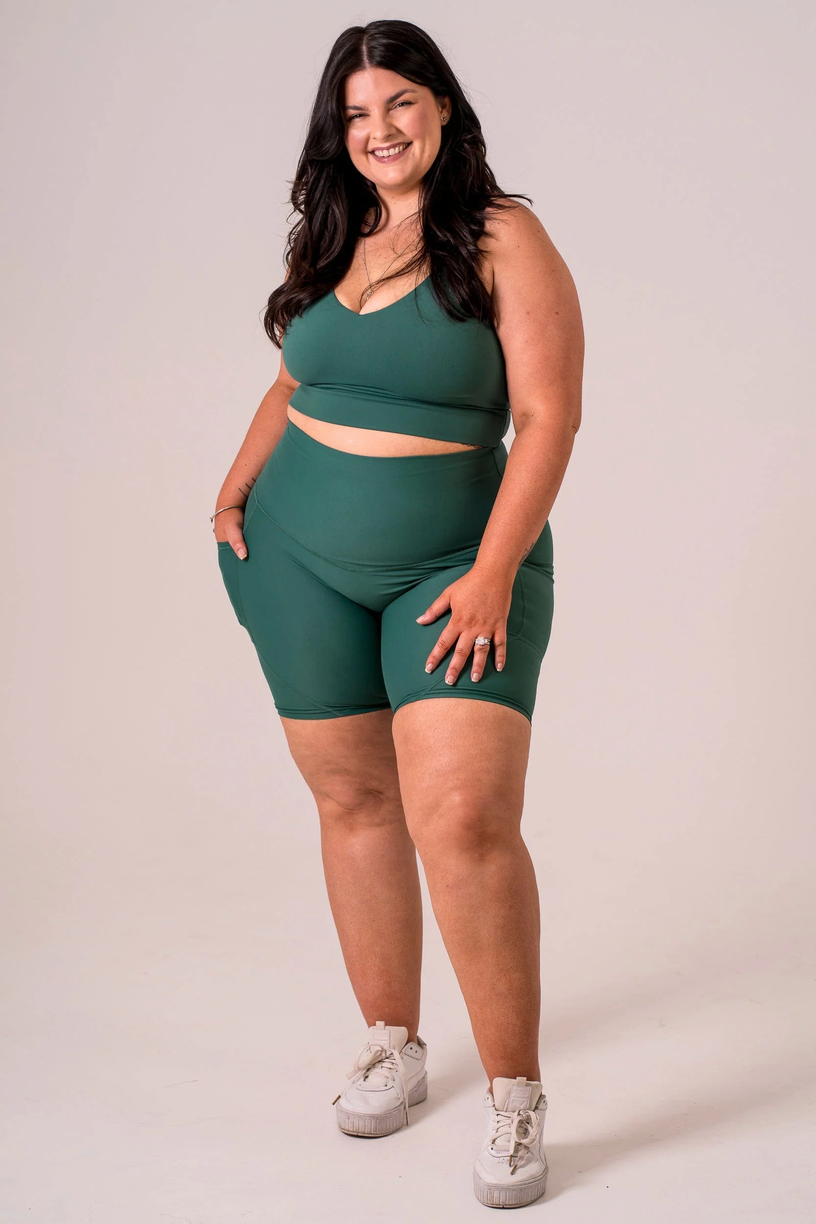Forest Dynamic High Waisted Pocket Shaper Booty Shorts - Image 6