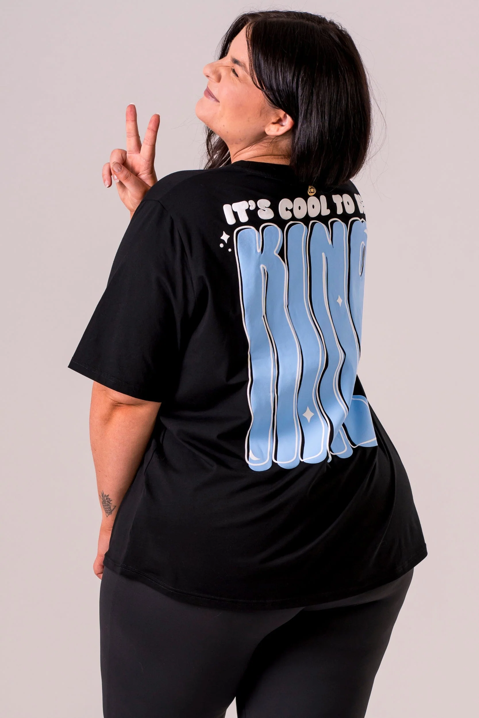 Kindness Black Oversized T-Shirt - Image 6