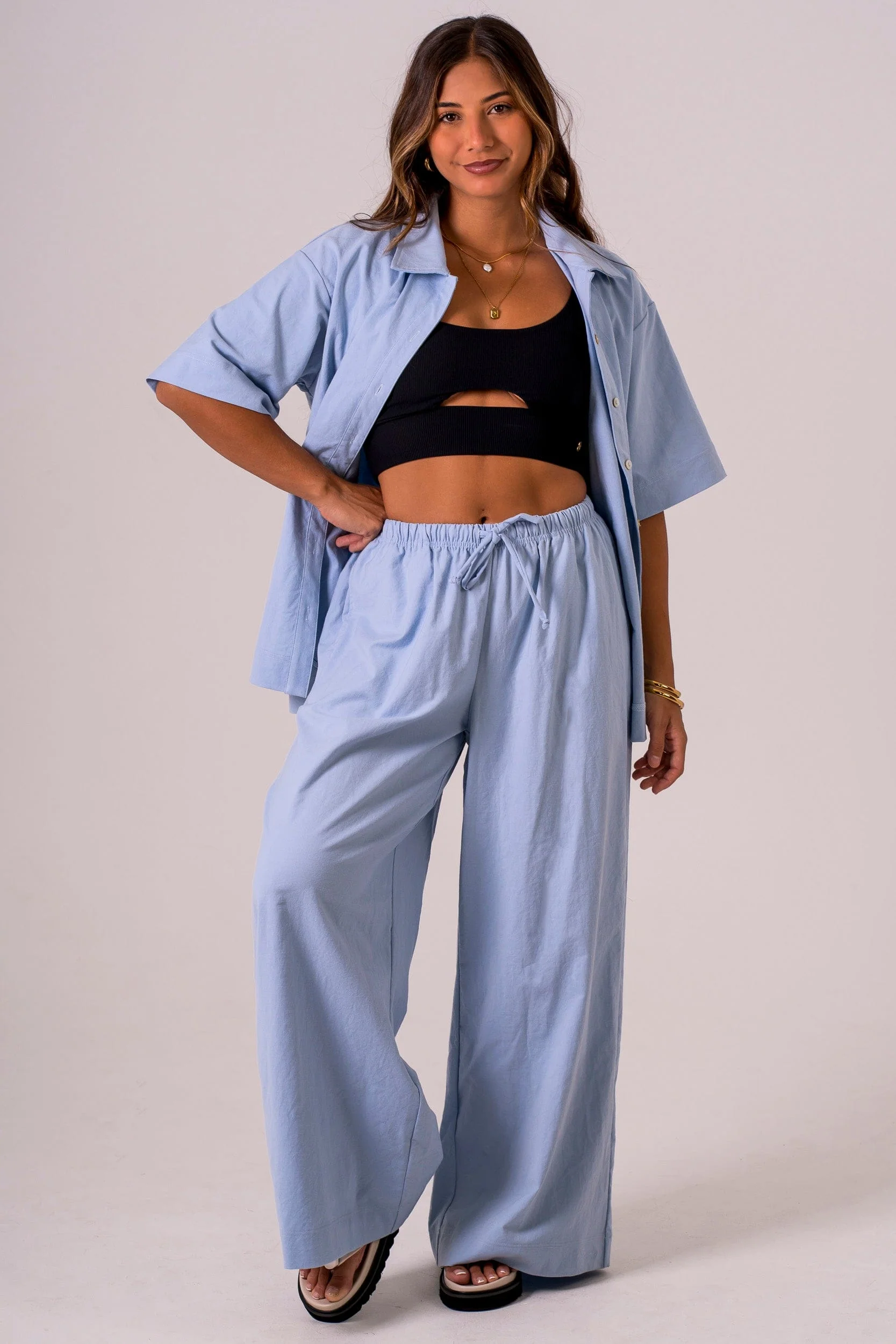Sky Linen Blend Shirt - Image 7