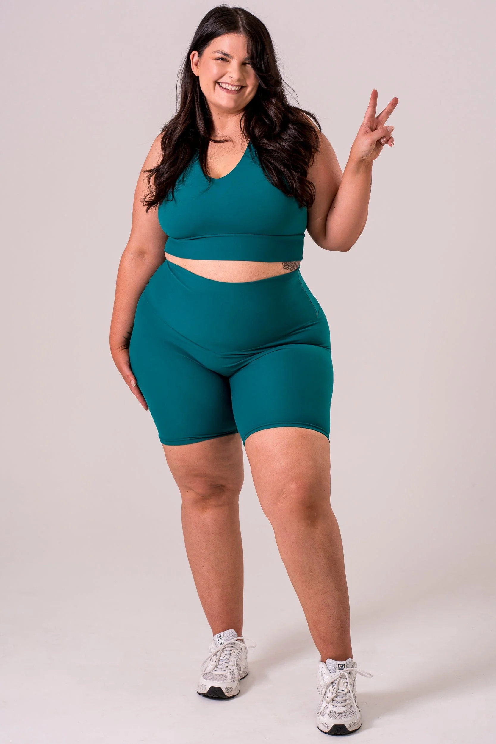 Teal Dynamic High Waisted Booty Shorts - Image 3