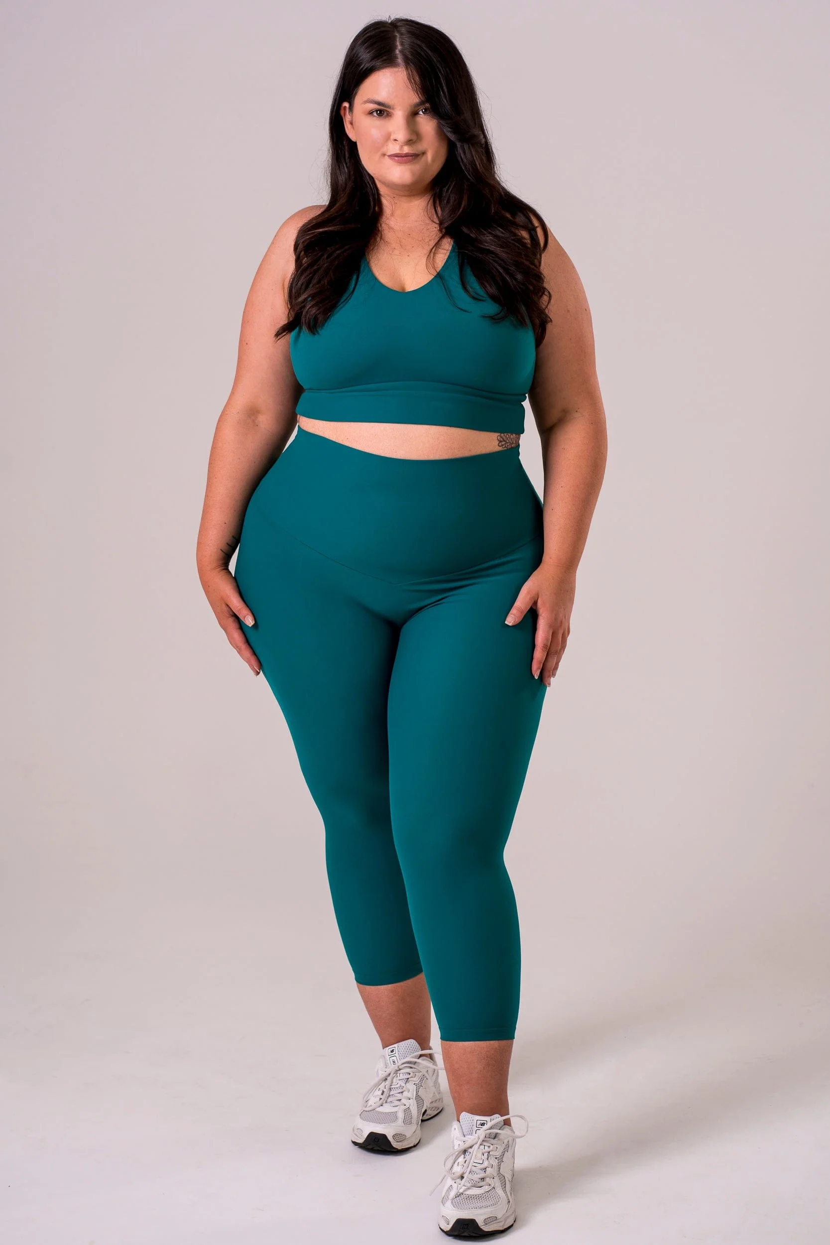 Teal Dynamic High Waisted Capri Leggings - Image 4