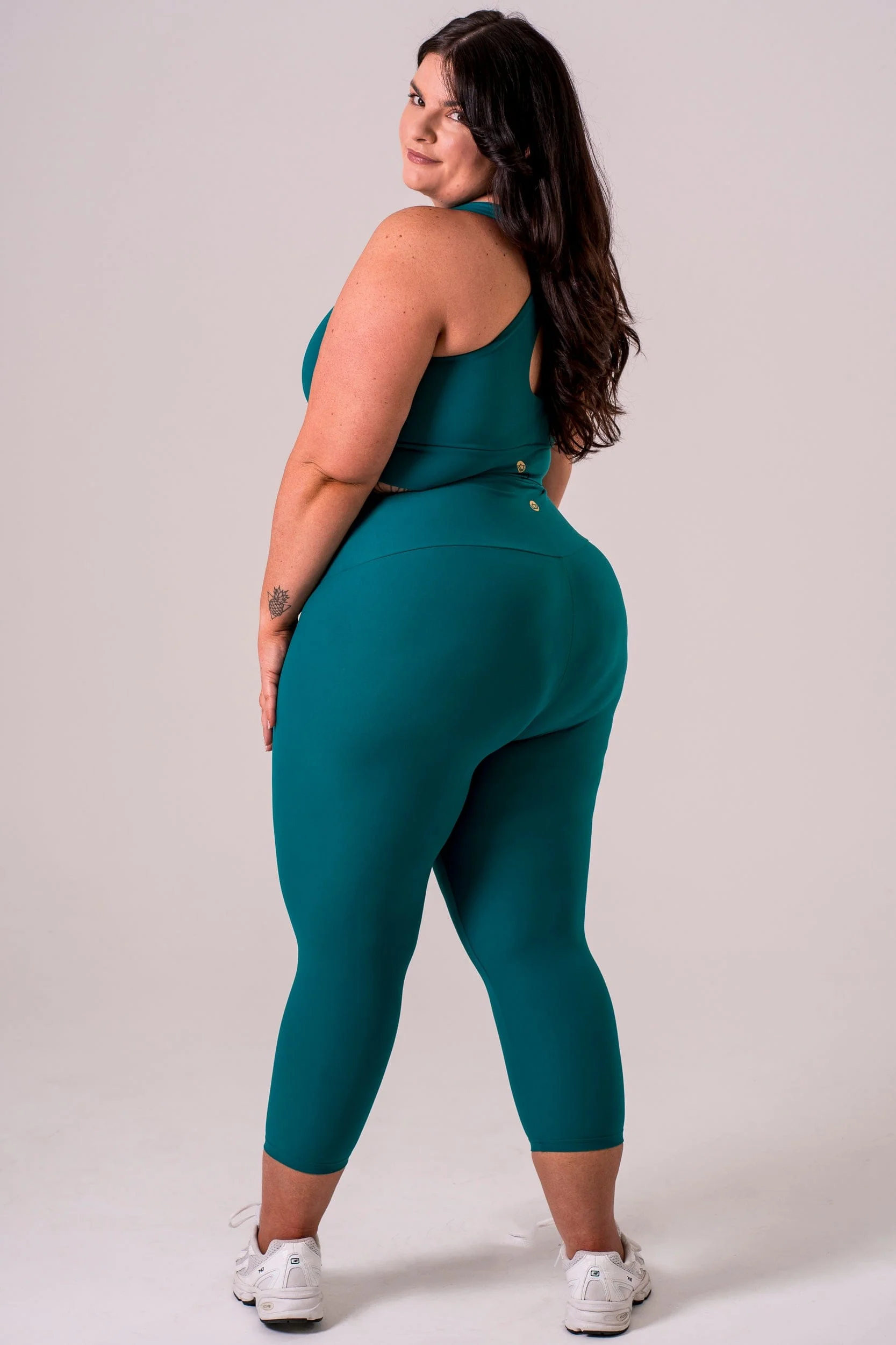 Teal Dynamic High Waisted Capri Leggings - Image 5