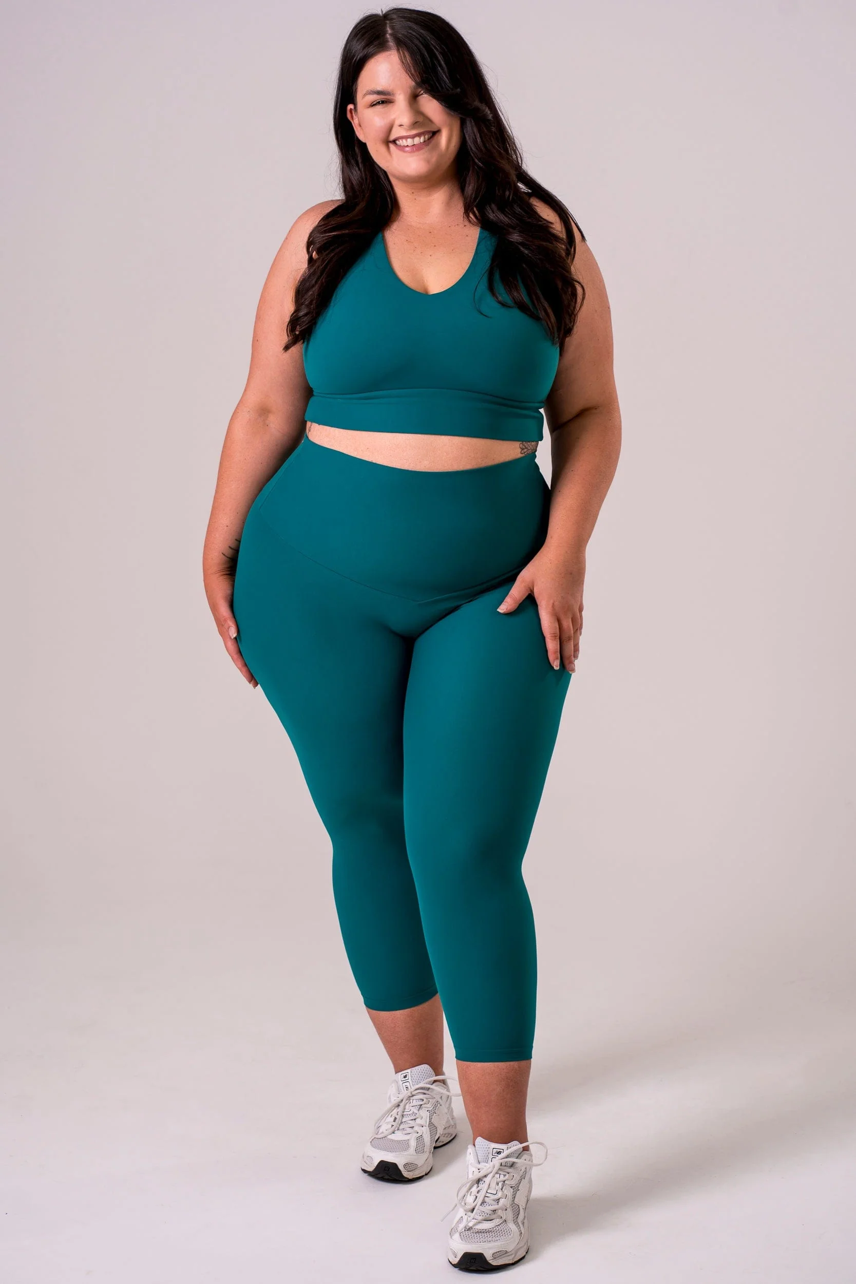 Teal Dynamic High Waisted Capri Leggings - Image 6