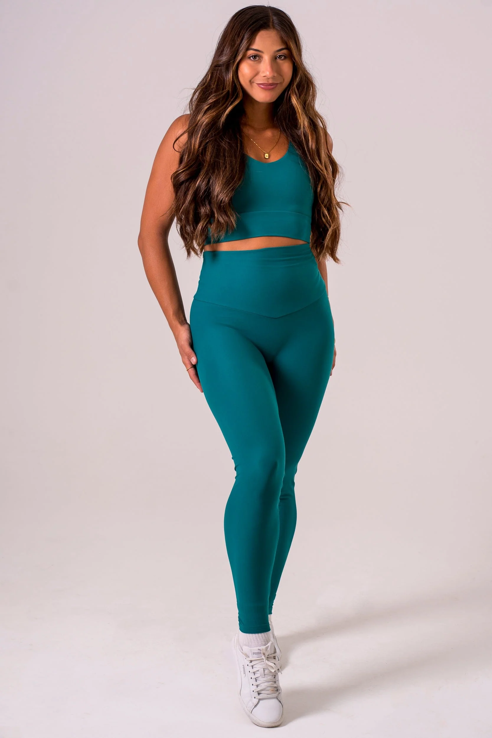 Teal Dynamic High Waisted Ankle Biter Leggings - Image 4
