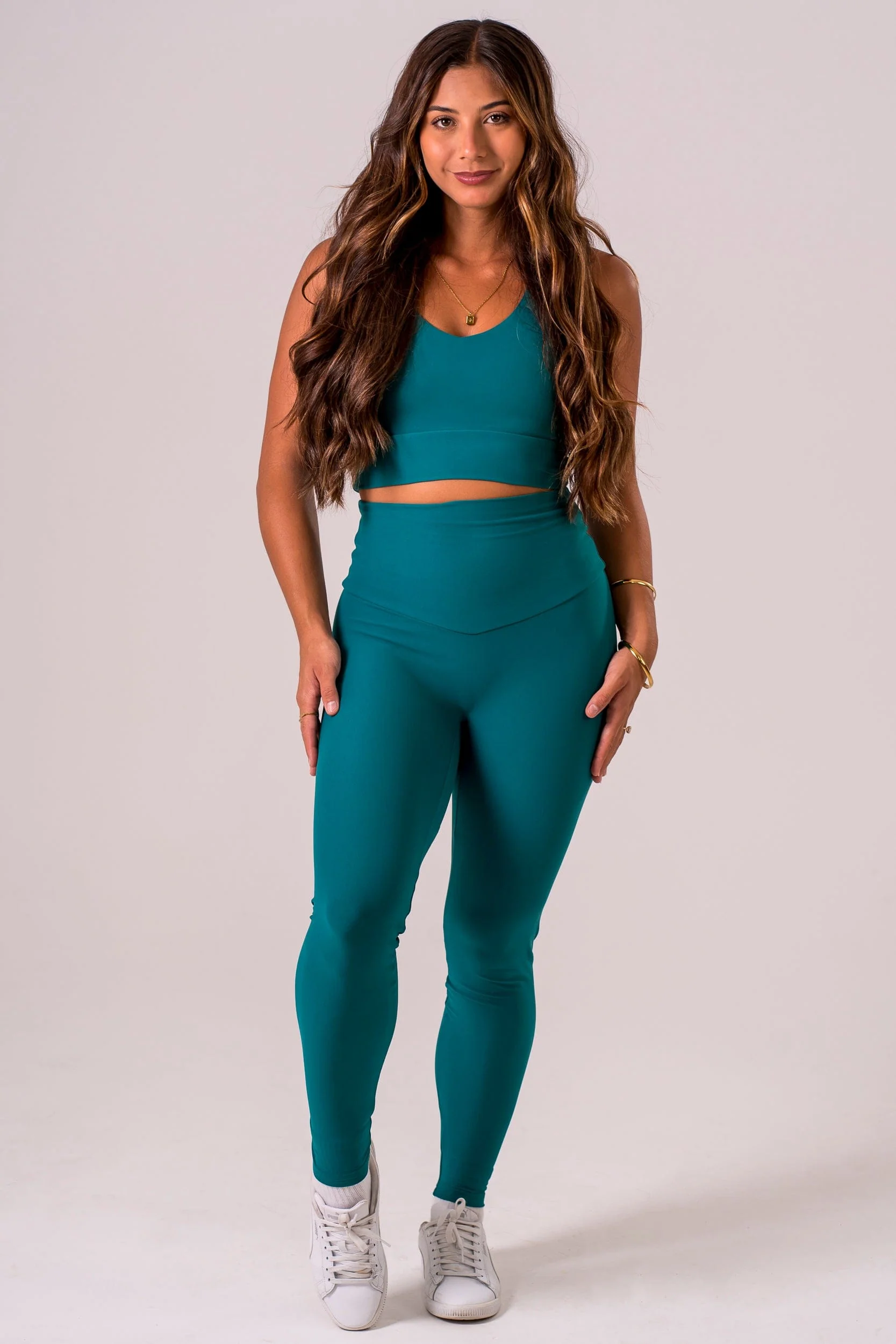 Teal Dynamic High Waisted Ankle Biter Leggings - Image 6